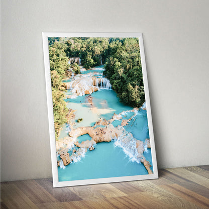 Wes Co Gallery Poster Cascading Tropical Waterfalls 11 x 17" Home Goods - Nature  Art Print