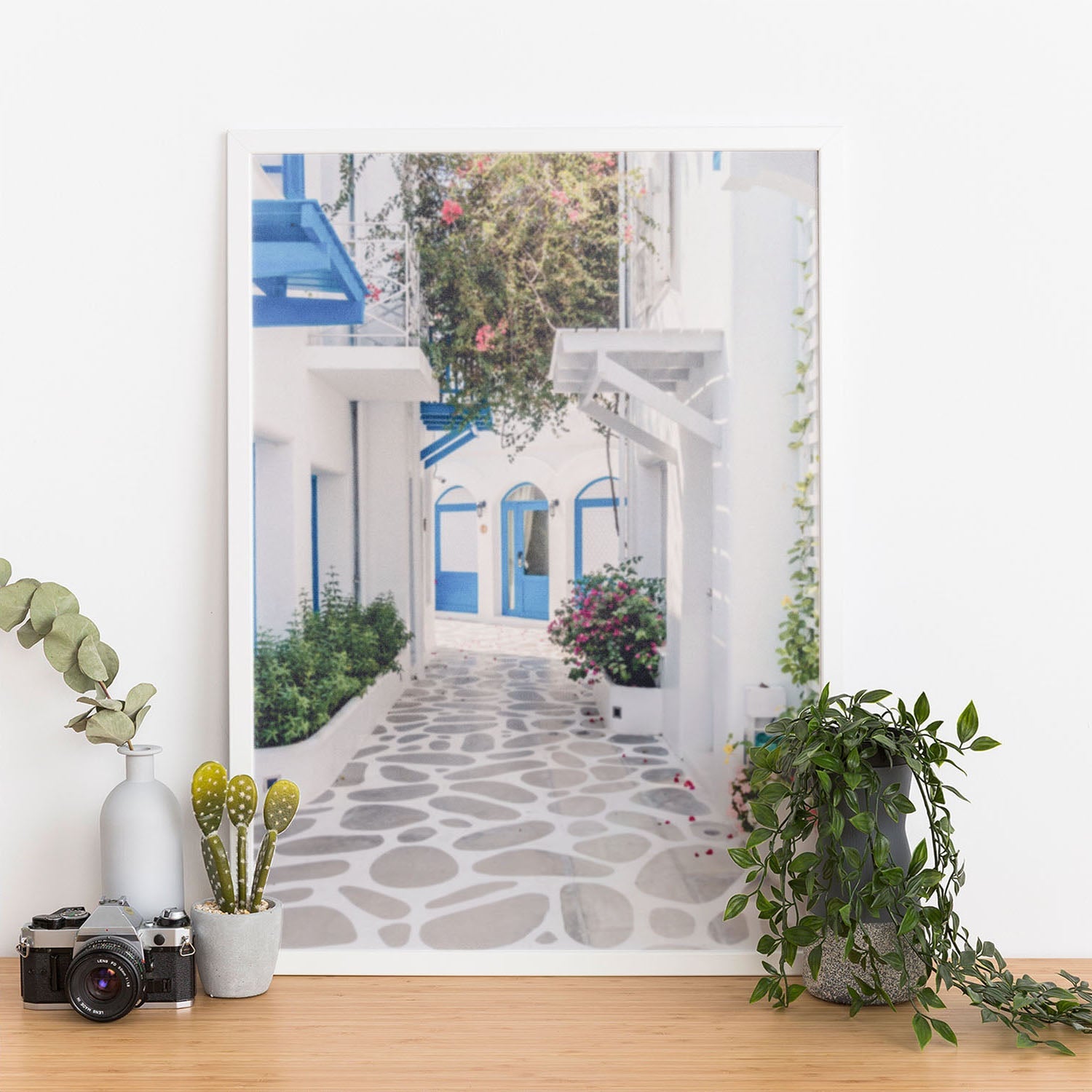 Wes Co Gallery Poster Santorini Alleyway 11 x 17" Home Goods - Nature  Art Print