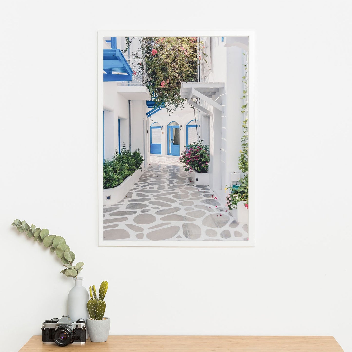 Wes Co Gallery Poster Santorini Alleyway 11 x 17" Home Goods - Nature  Art Print