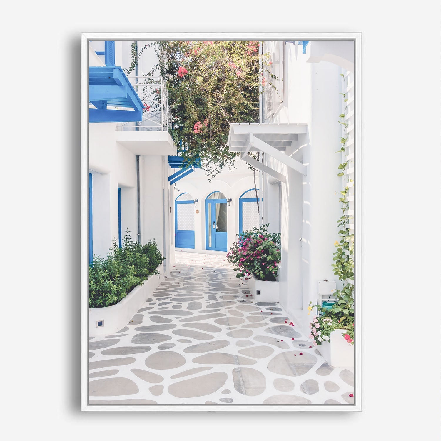 Wes Co Gallery Poster Santorini Alleyway 8 x 10" Home Goods - Nature  Art Print