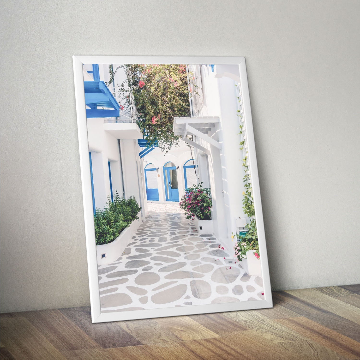 Wes Co Gallery Poster Santorini Alleyway 11 x 17" Home Goods - Nature  Art Print