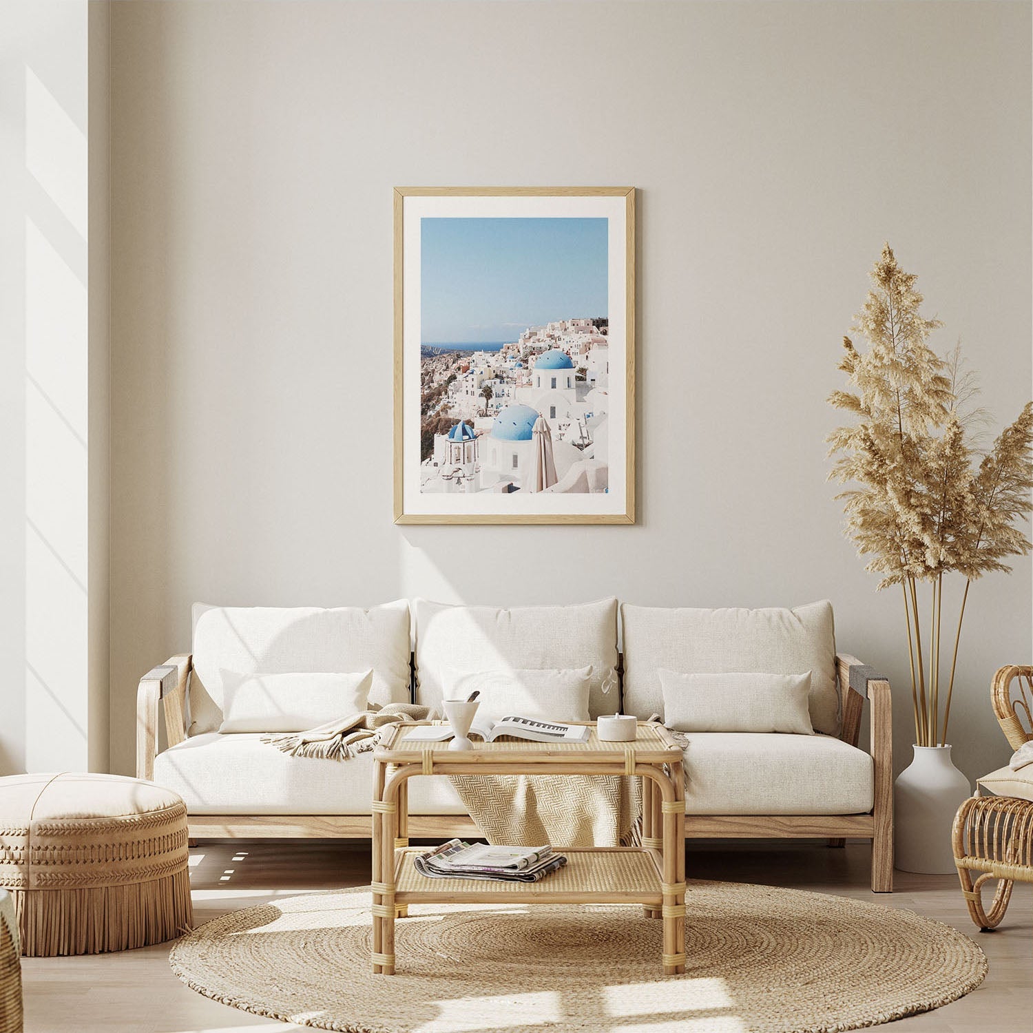 Wes Co Gallery Poster Santorini Skyline 5 x 7" Home Goods - Nature  Art Print