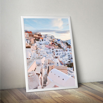 Wes Co Gallery Poster Santorini Sunset Glow 11 x 17" Home Goods - Nature  Art Print