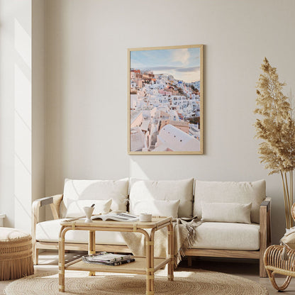 Wes Co Gallery Poster Santorini Sunset Glow 8 x 10" Home Goods - Nature  Art Print