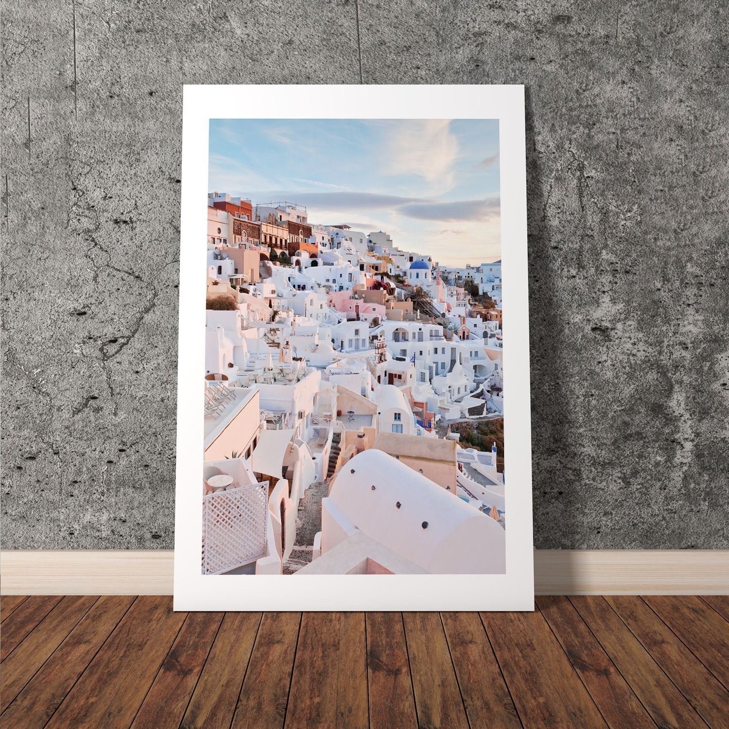 Wes Co Gallery Poster Santorini Sunset Glow 8 x 10" Home Goods - Nature  Art Print