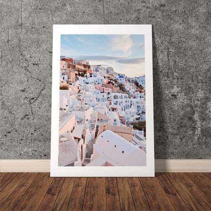 Wes Co Gallery Poster Santorini Sunset Glow 8 x 10" Home Goods - Nature  Art Print
