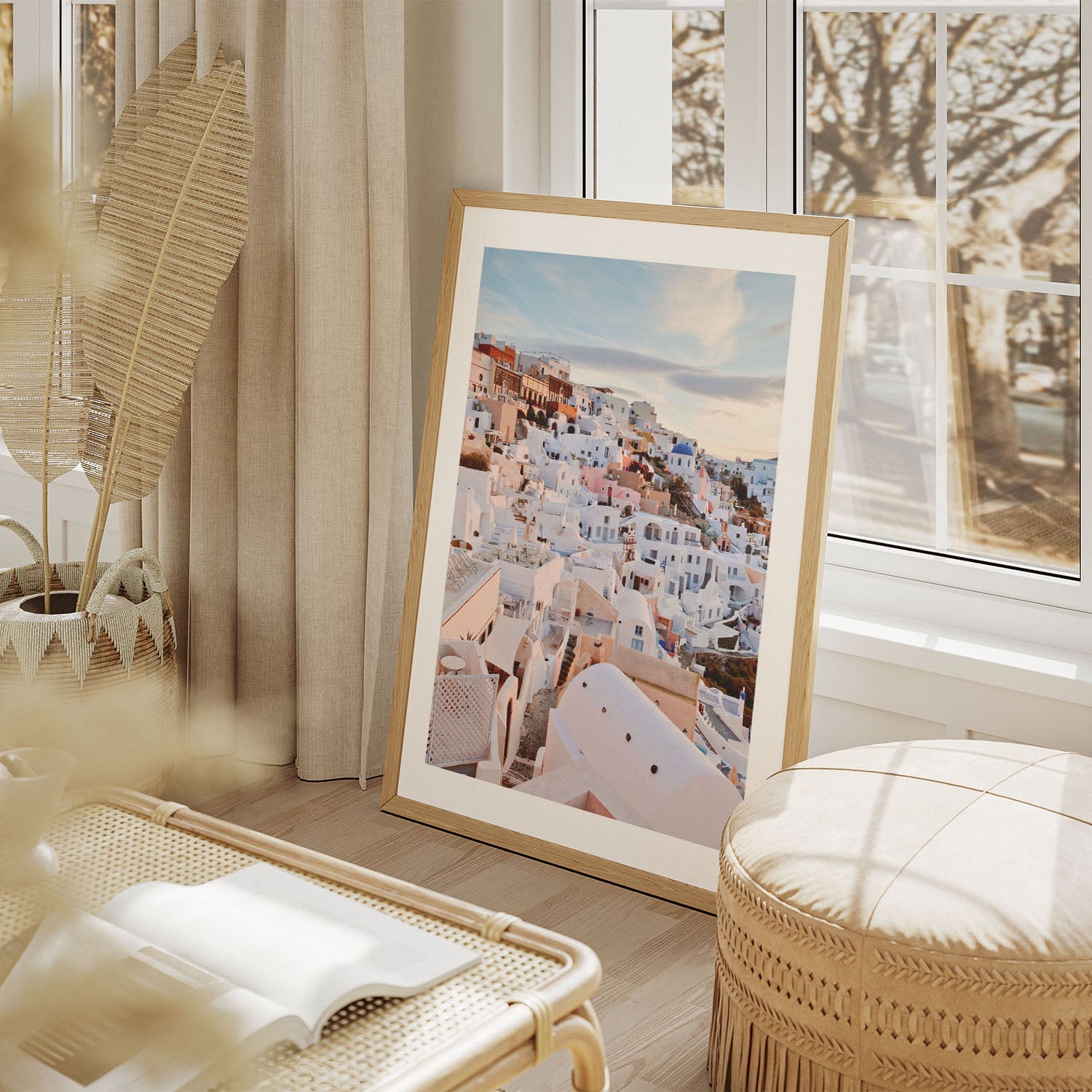 Wes Co Gallery Poster Santorini Sunset Glow 8 x 10" Home Goods - Nature  Art Print