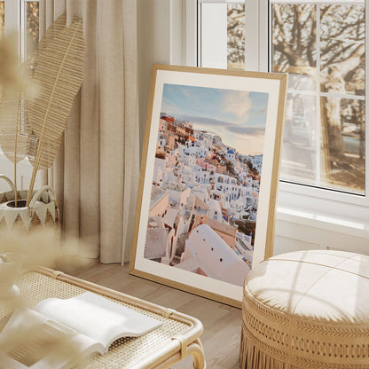 Wes Co Gallery Poster Santorini Sunset Glow 8 x 10" Home Goods - Nature  Art Print