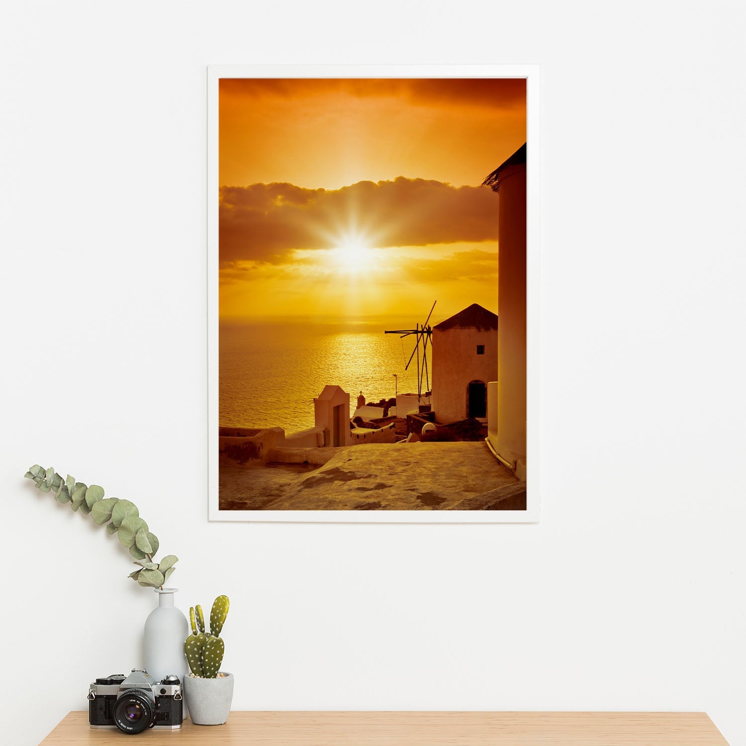 Wes Co Gallery Poster Sunset at Oia 11 x 17" Home Goods - Nature  Art Print