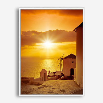 Wes Co Gallery Poster Sunset at Oia 8 x 10" Home Goods - Nature  Art Print