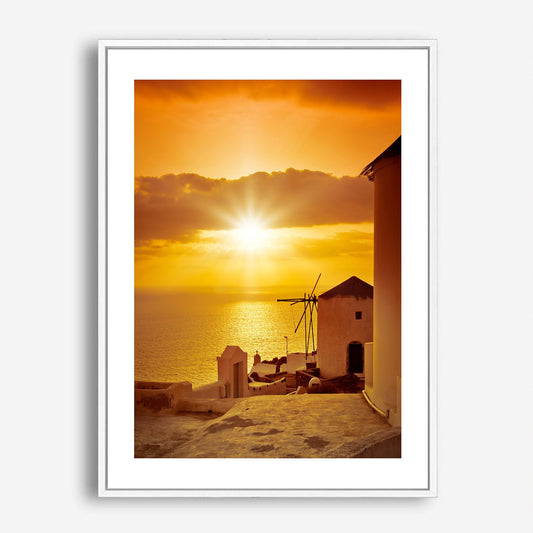 Wes Co Gallery Poster Sunset at Oia 5 x 7" Home Goods - Nature  Art Print