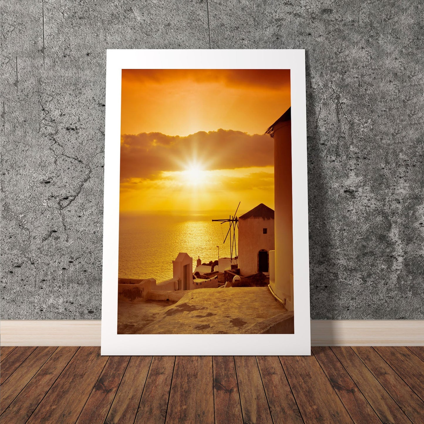 Wes Co Gallery Poster Sunset at Oia 8 x 10" Home Goods - Nature  Art Print