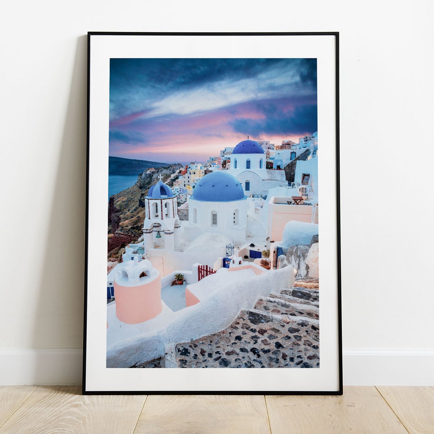 Wes Co Gallery Poster Twilight Over Santorini 5 x 7" Home Goods - Nature  Art Print