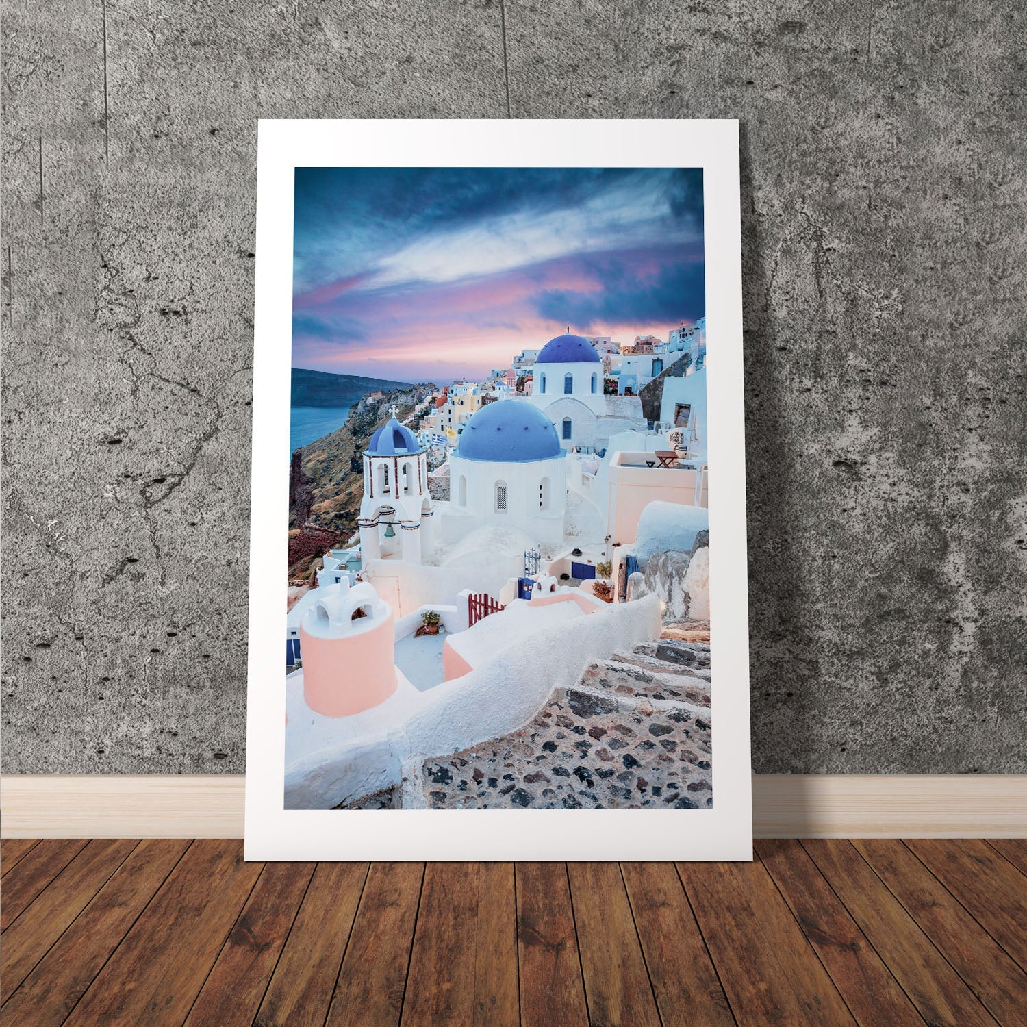 Wes Co Gallery Poster Twilight Over Santorini 8 x 10" Home Goods - Nature  Art Print