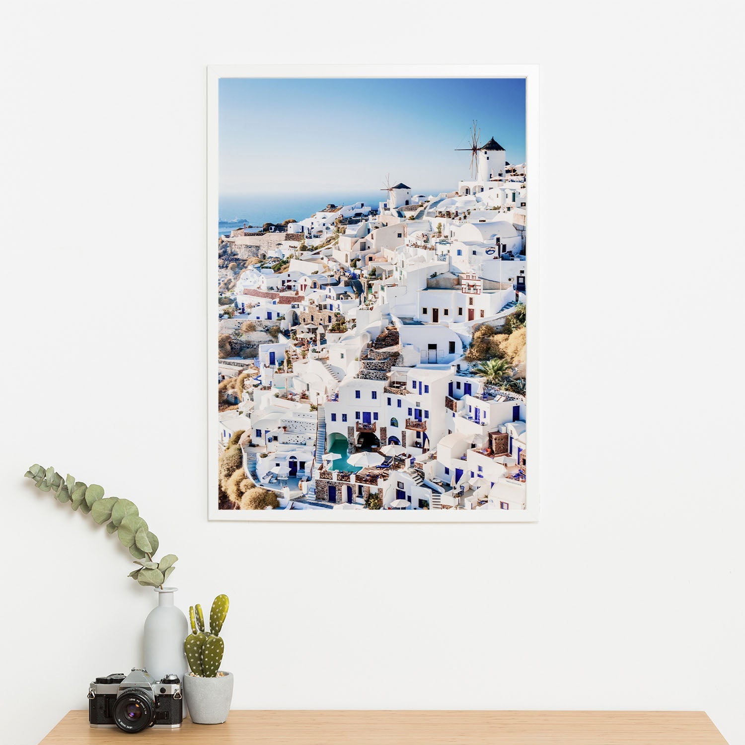 Wes Co Gallery Poster Whitewashed Beauty of Greece 11 x 17" Home Goods - Nature  Art Print