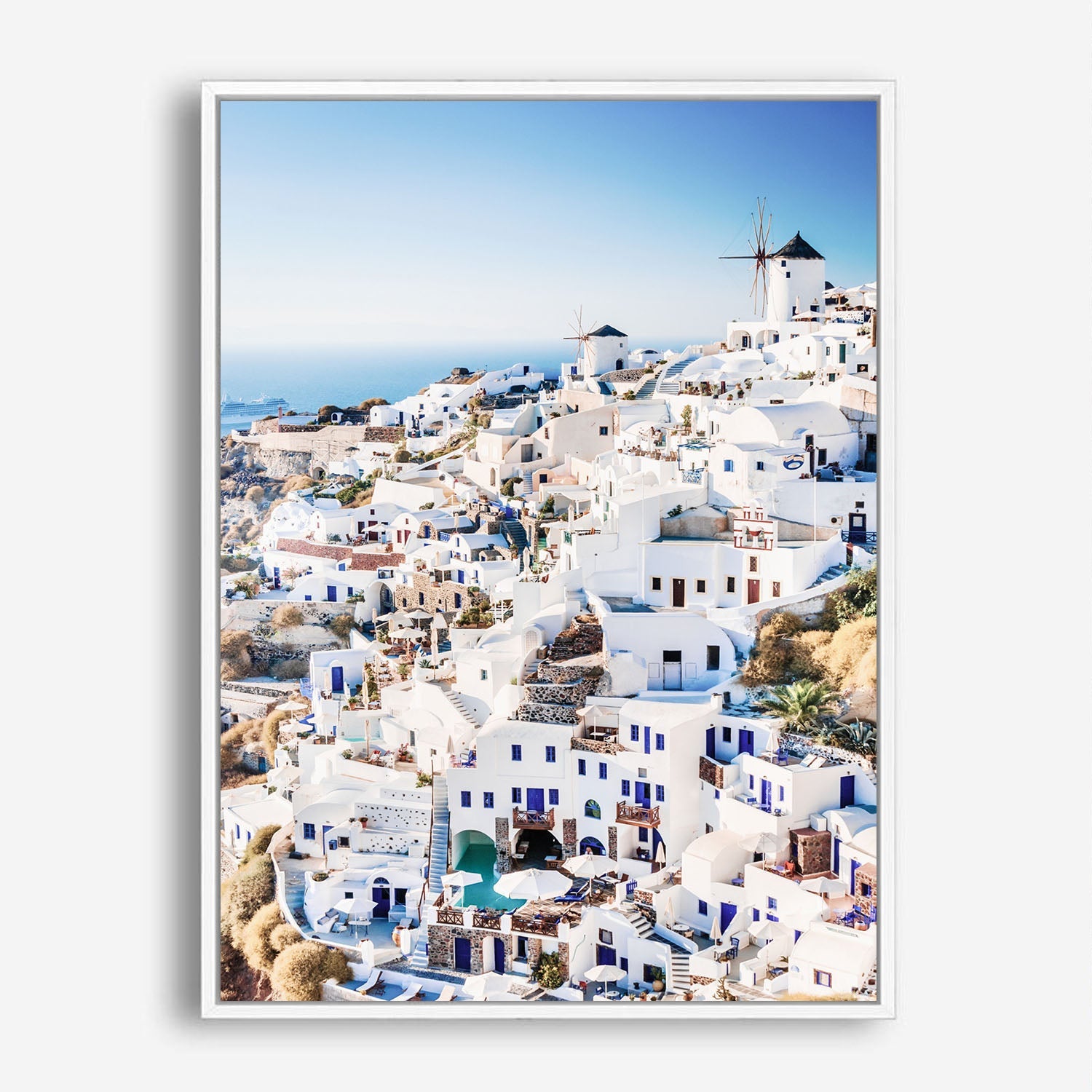 Wes Co Gallery Poster Whitewashed Beauty of Greece 8 x 10" Home Goods - Nature  Art Print