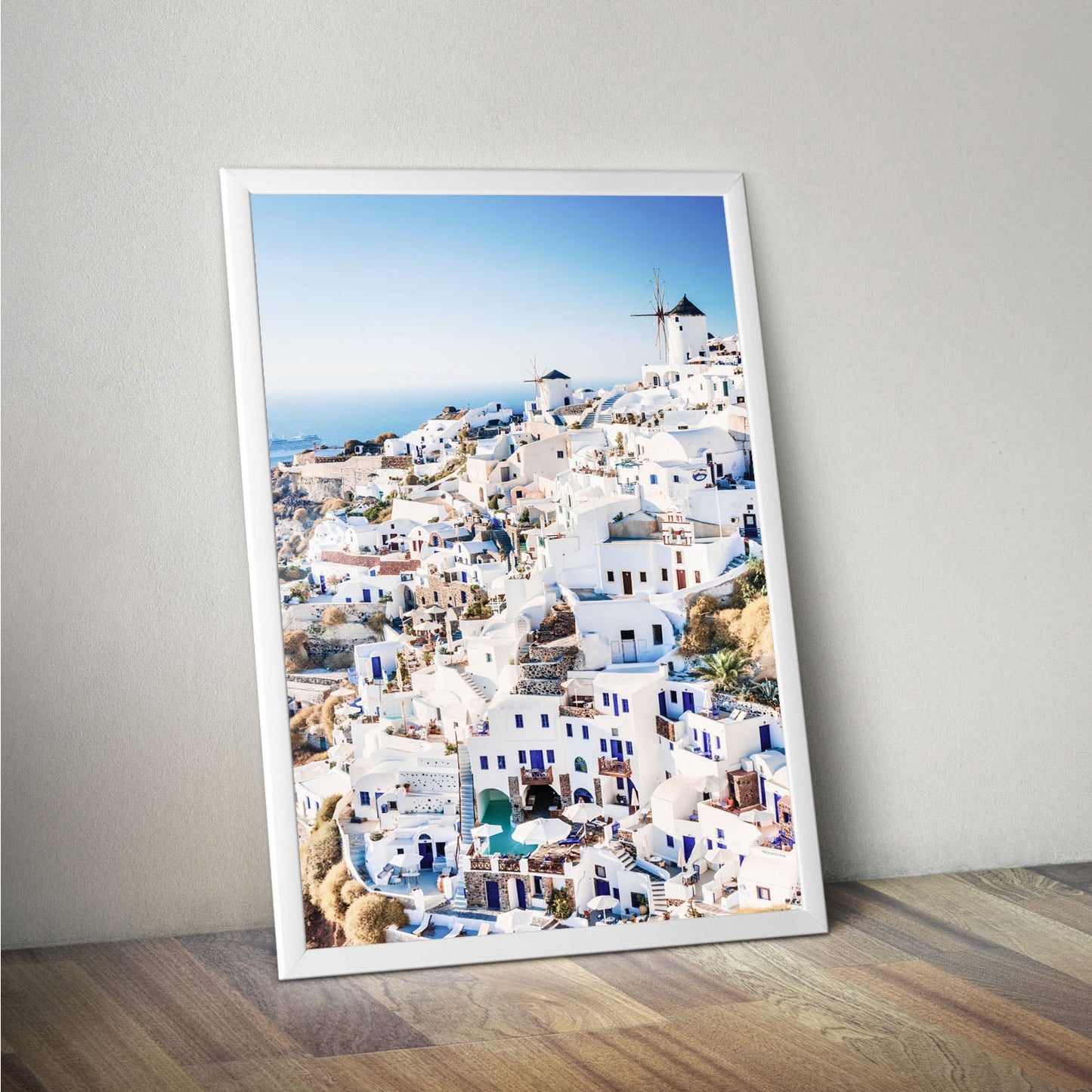 Wes Co Gallery Poster Whitewashed Beauty of Greece 11 x 17" Home Goods - Nature  Art Print