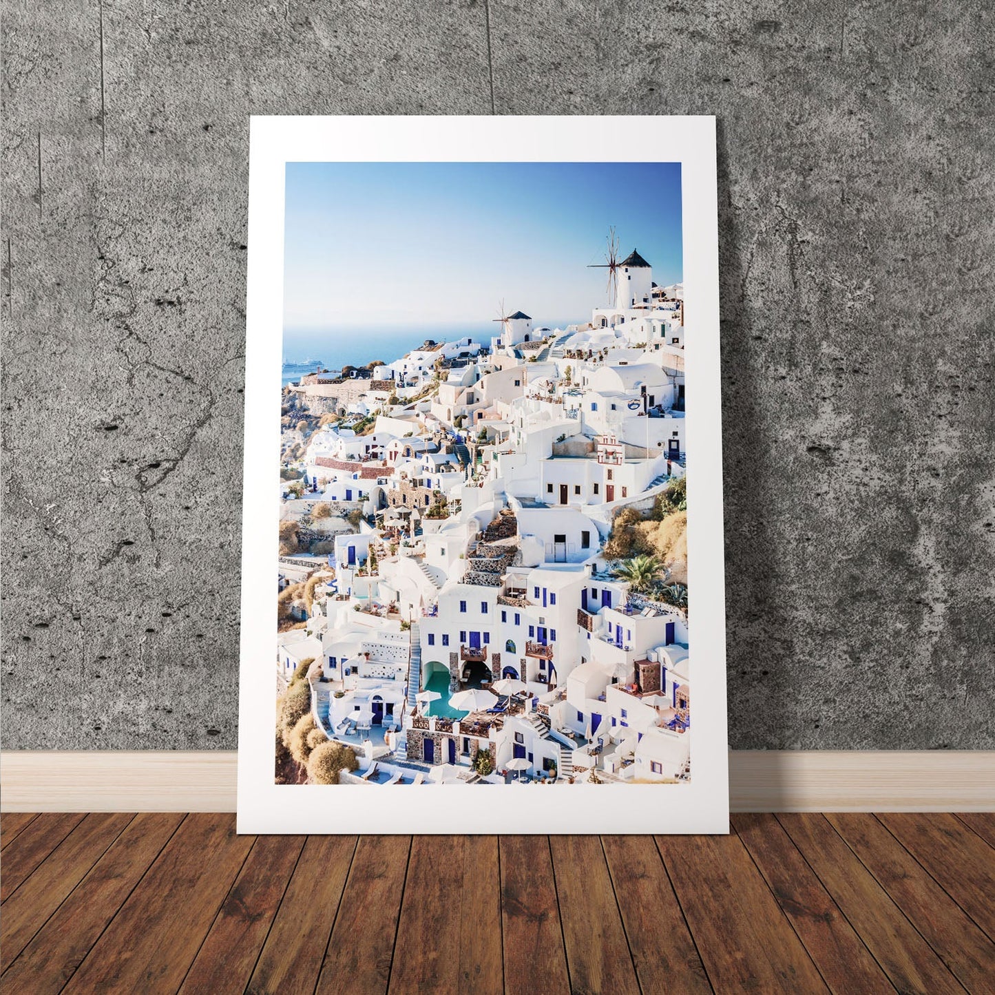 Wes Co Gallery Poster Whitewashed Beauty of Greece 8 x 10" Home Goods - Nature  Art Print