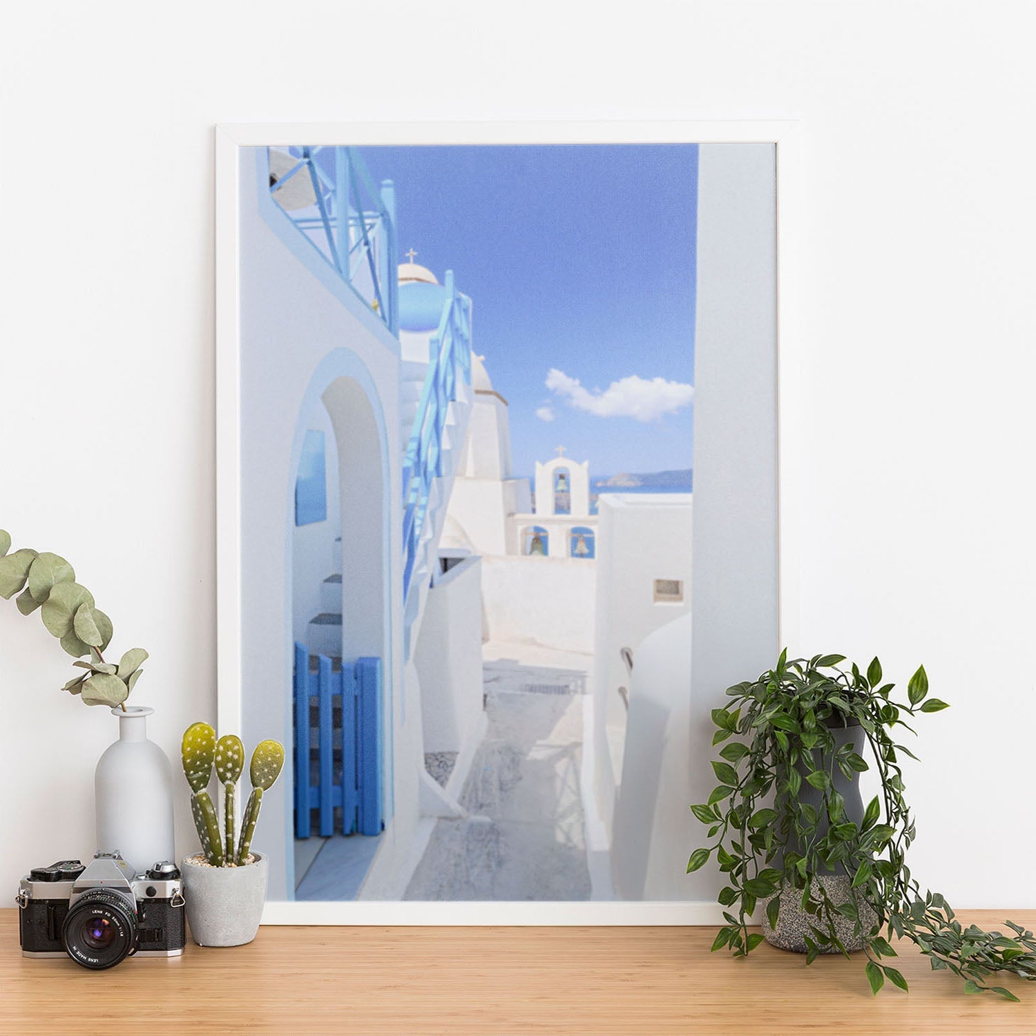 Wes Co Gallery Poster Santorini Blue 11 x 17" Home Goods - Nature  Art Print