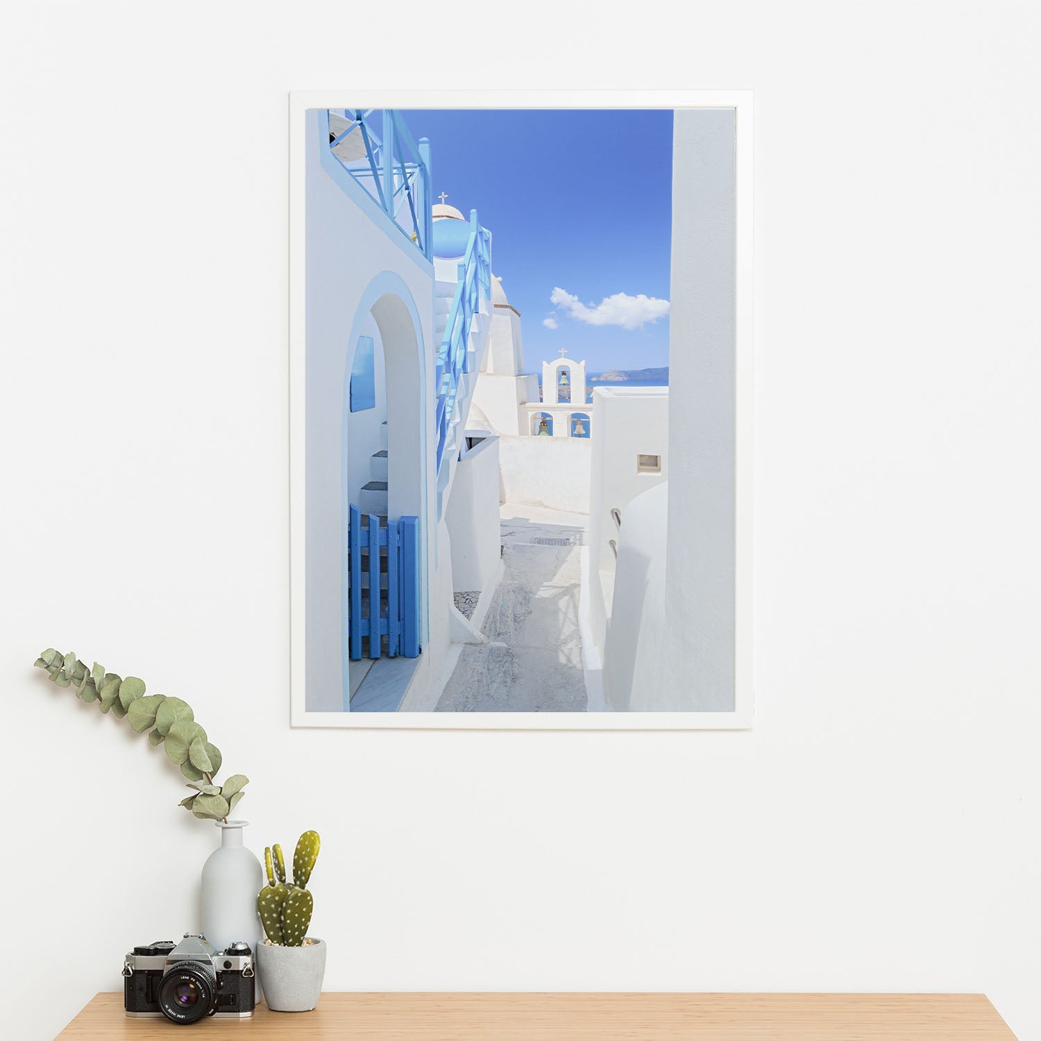 Wes Co Gallery Poster Santorini Blue 11 x 17" Home Goods - Nature  Art Print