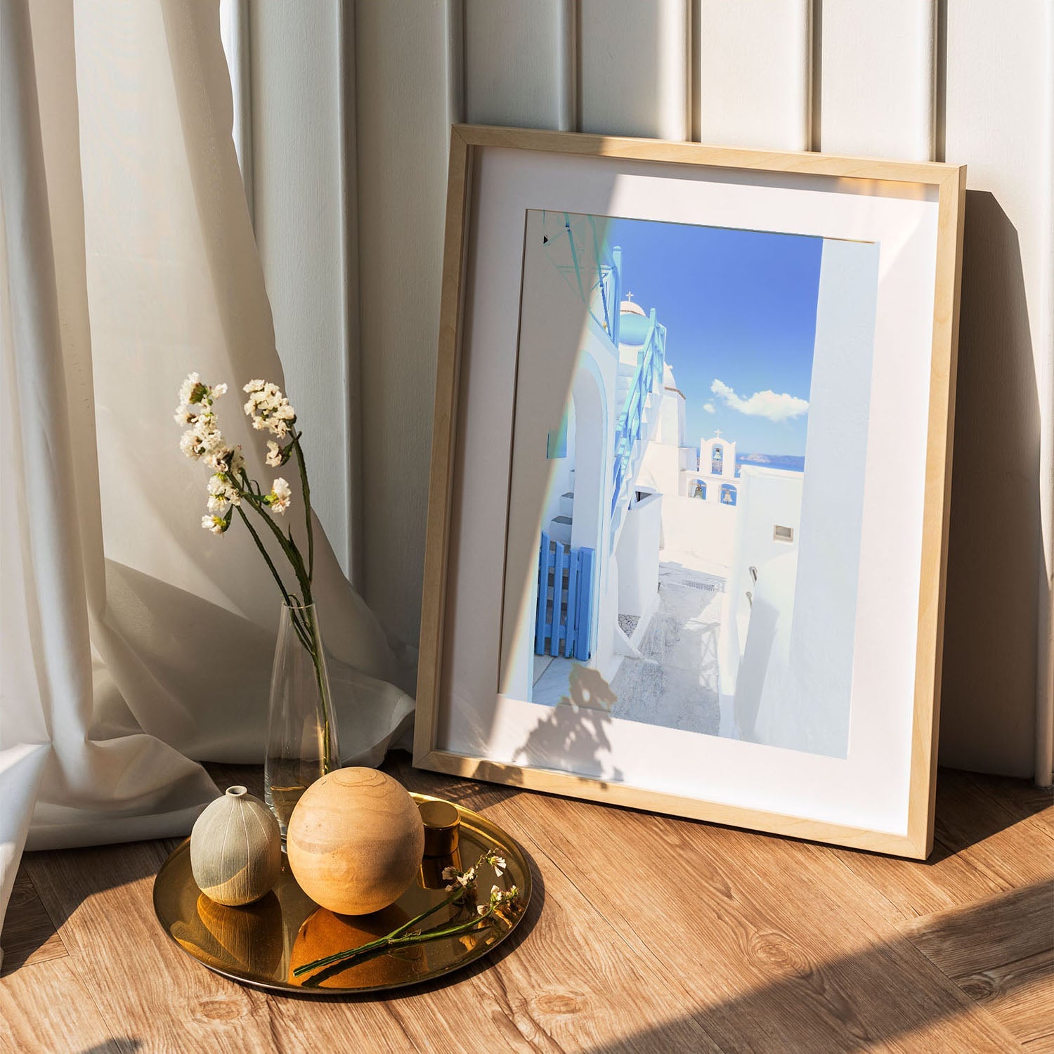 Wes Co Gallery Poster Santorini Blue 5 x 7" Home Goods - Nature  Art Print