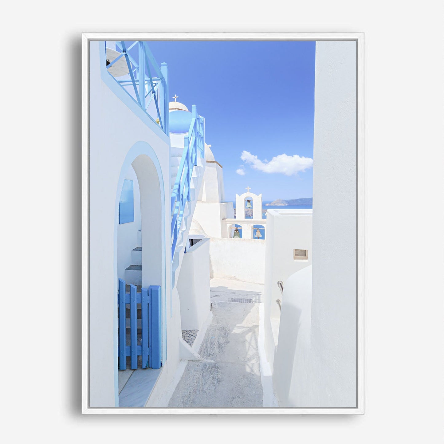 Wes Co Gallery Poster Santorini Blue 8 x 10" Home Goods - Nature  Art Print