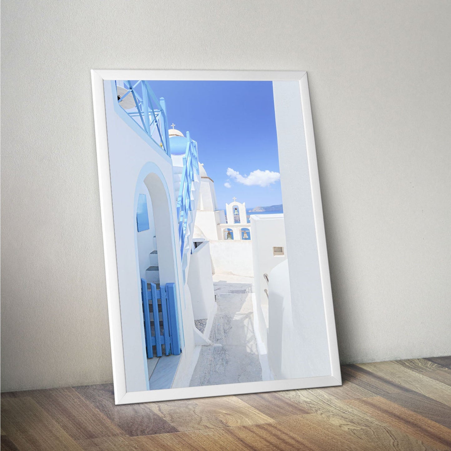 Wes Co Gallery Poster Santorini Blue 11 x 17" Home Goods - Nature  Art Print