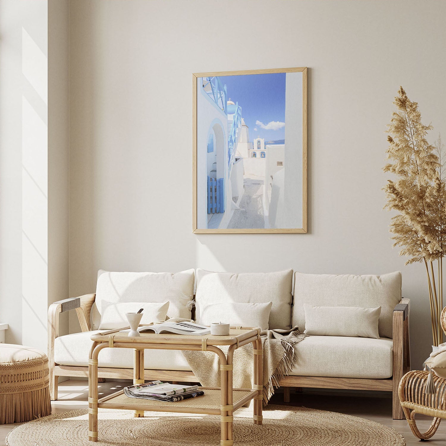 Wes Co Gallery Poster Santorini Blue 8 x 10" Home Goods - Nature  Art Print