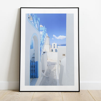 Wes Co Gallery Poster Santorini Blue 5 x 7" Home Goods - Nature  Art Print