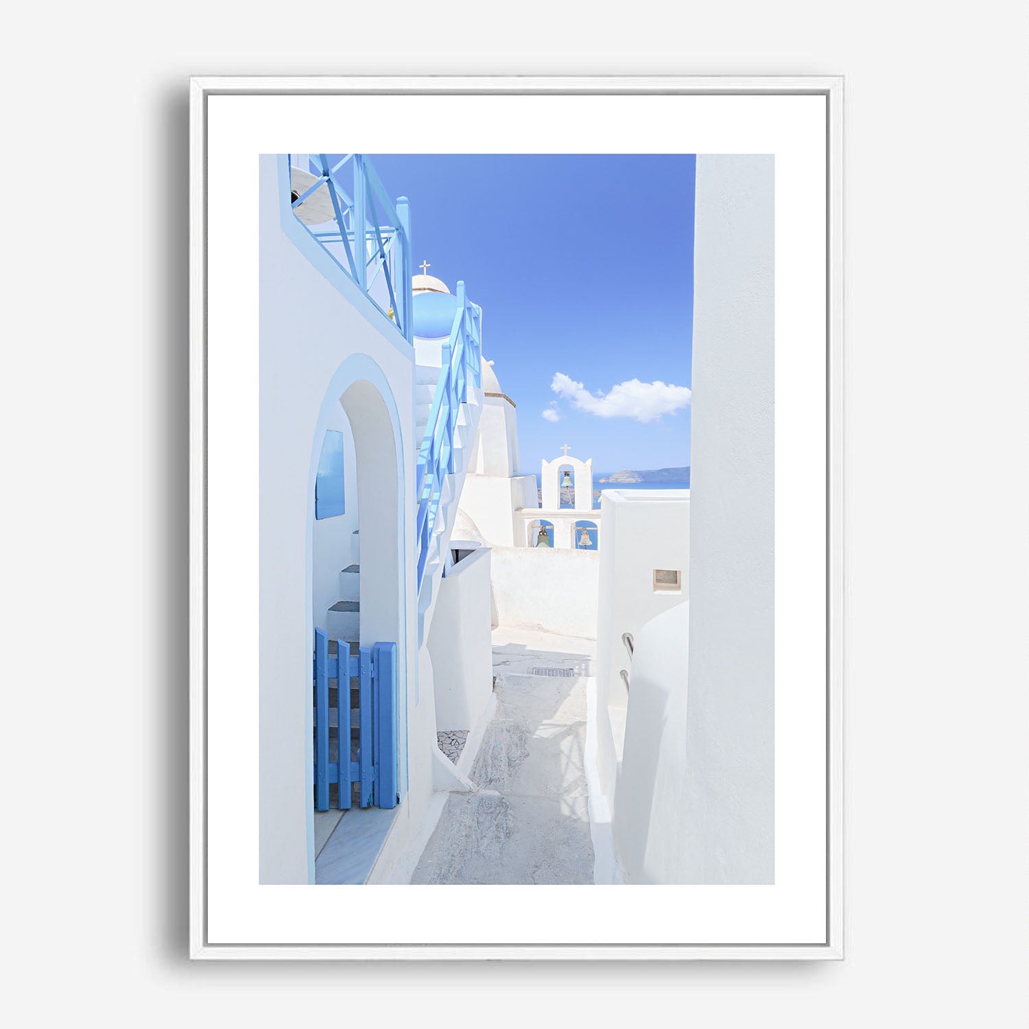 Wes Co Gallery Poster Santorini Blue 5 x 7" Home Goods - Nature  Art Print