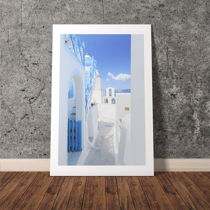 Wes Co Gallery Poster Santorini Blue 8 x 10" Home Goods - Nature  Art Print