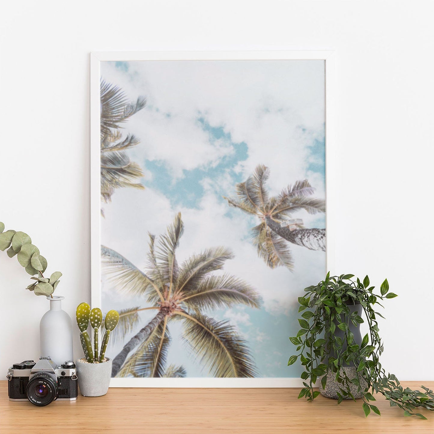 Wes Co Gallery Poster Tall Palms Under Blue Sky 11 x 17" Home Goods - Nature  Art Print