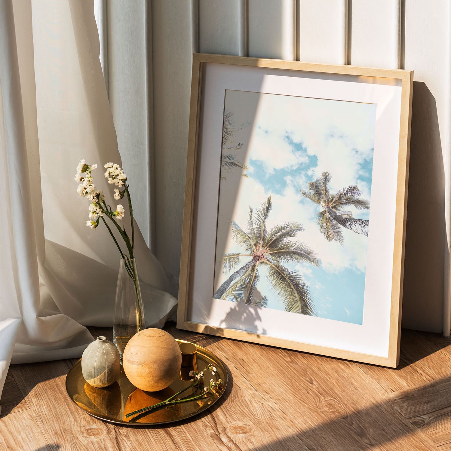 Wes Co Gallery Poster Tall Palms Under Blue Sky 5 x 7" Home Goods - Nature  Art Print