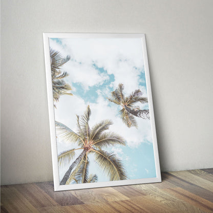 Wes Co Gallery Poster Tall Palms Under Blue Sky 11 x 17" Home Goods - Nature  Art Print