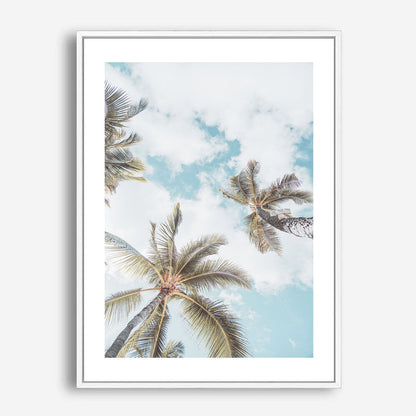 Wes Co Gallery Poster Tall Palms Under Blue Sky 5 x 7" Home Goods - Nature  Art Print