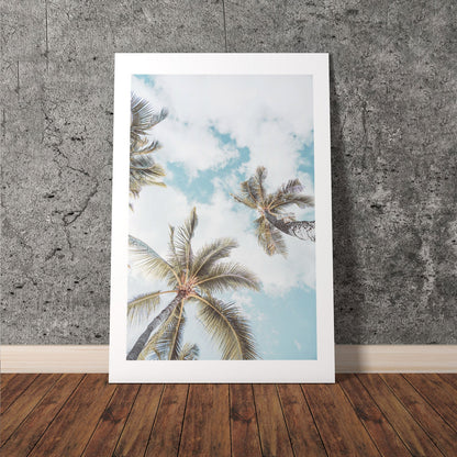 Wes Co Gallery Poster Tall Palms Under Blue Sky 8 x 10" Home Goods - Nature  Art Print