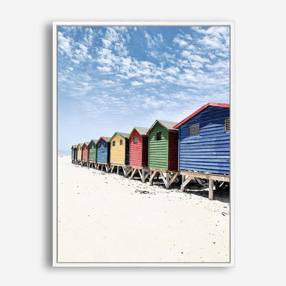 Wes Co Gallery Poster Vibrant Beach Sheds 8 x 10" Home Goods - Nature  Art Print