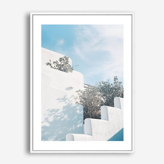 Wes Co Gallery Poster Minimalist Mediterranean Stairs 5 x 7" Home Goods - Nature  Art Print