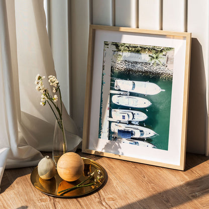 Wes Co Gallery Poster Luxury Yachts in Marina 5 x 7" Home Goods - Nature  Art Print