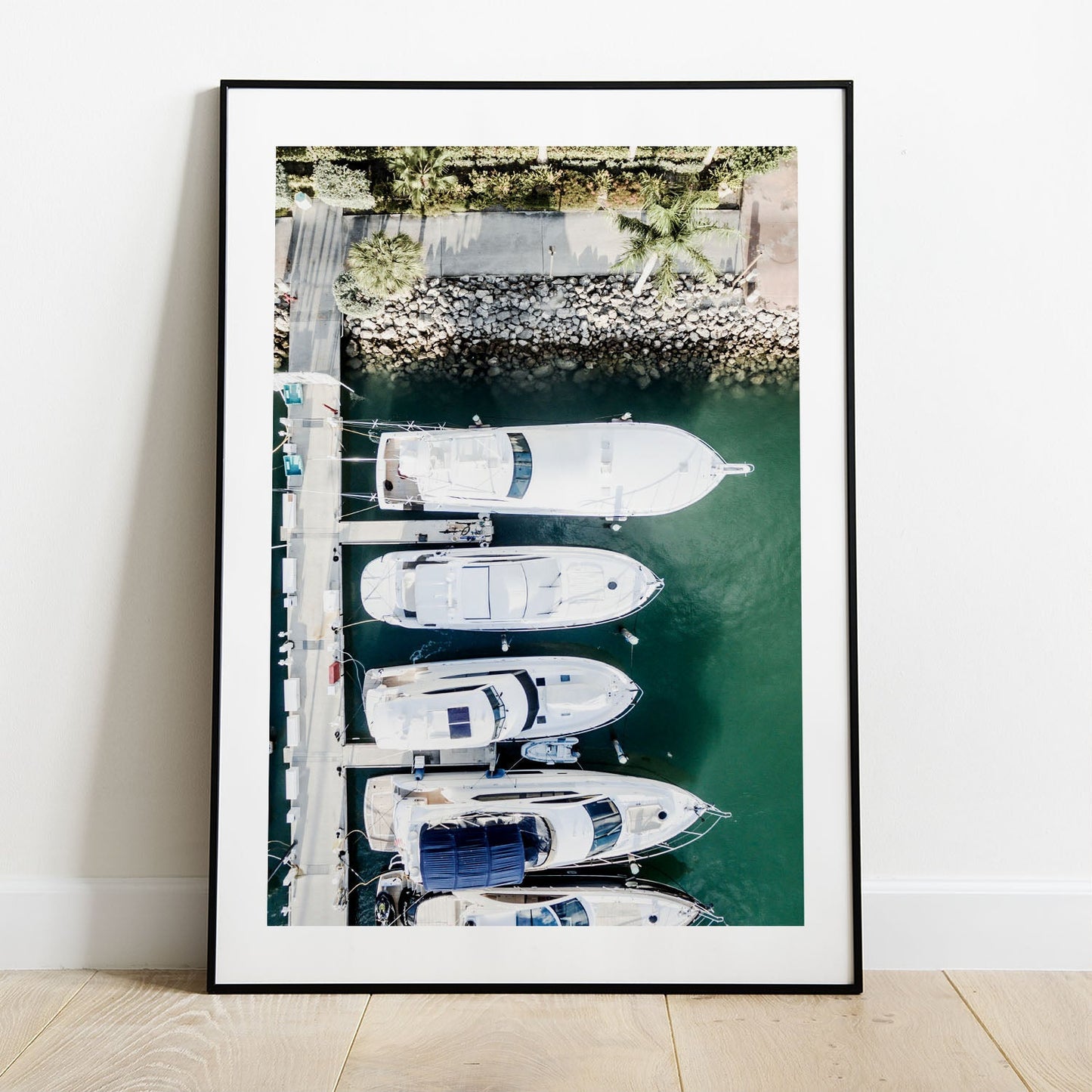 Wes Co Gallery Poster Luxury Yachts in Marina 5 x 7" Home Goods - Nature  Art Print