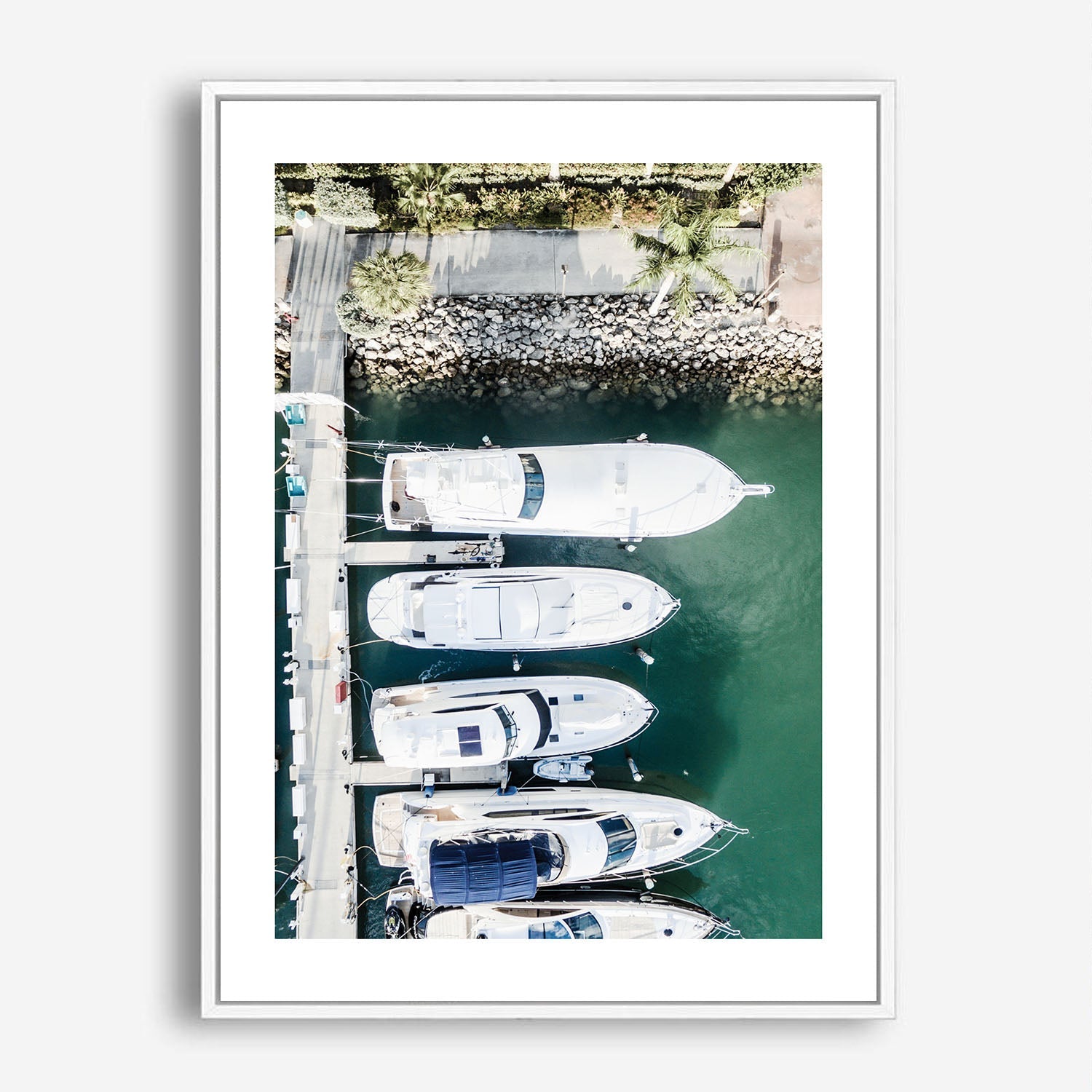 Wes Co Gallery Poster Luxury Yachts in Marina 5 x 7" Home Goods - Nature  Art Print