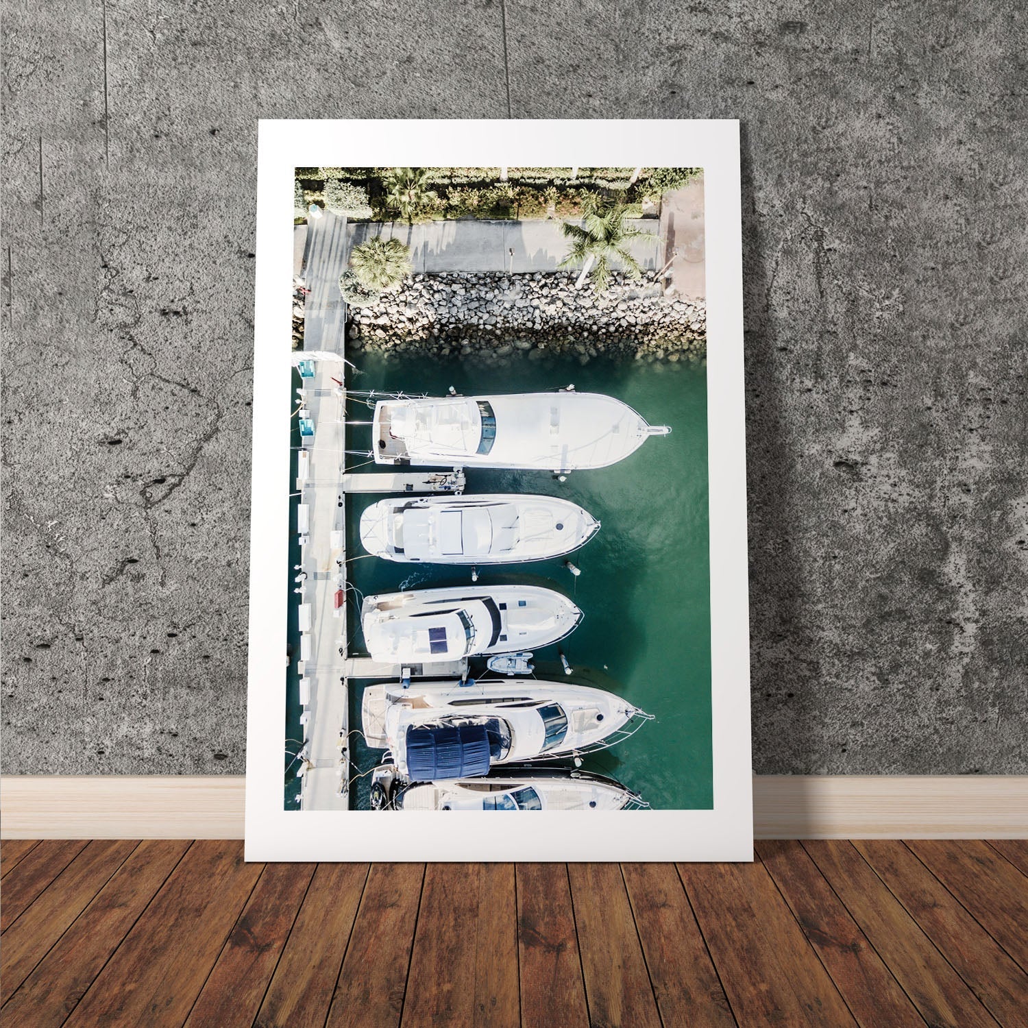 Wes Co Gallery Poster Luxury Yachts in Marina 8 x 10" Home Goods - Nature  Art Print