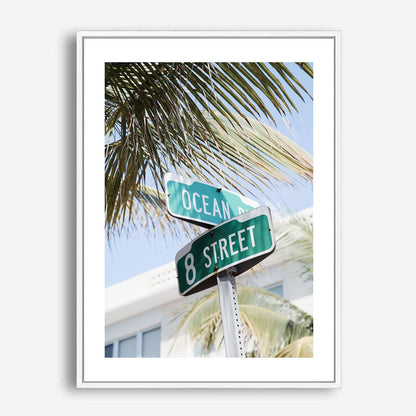 Wes Co Gallery Poster Miami Ocean Drive 5 x 7" Home Goods - Nature  Art Print