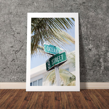 Wes Co Gallery Poster Miami Ocean Drive 8 x 10" Home Goods - Nature  Art Print