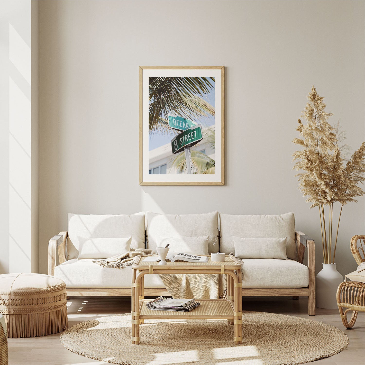 Wes Co Gallery Poster Miami Ocean Drive 5 x 7" Home Goods - Nature  Art Print