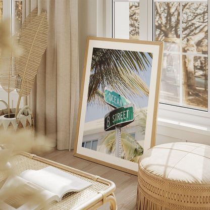 Wes Co Gallery Poster Miami Ocean Drive 8 x 10" Home Goods - Nature  Art Print