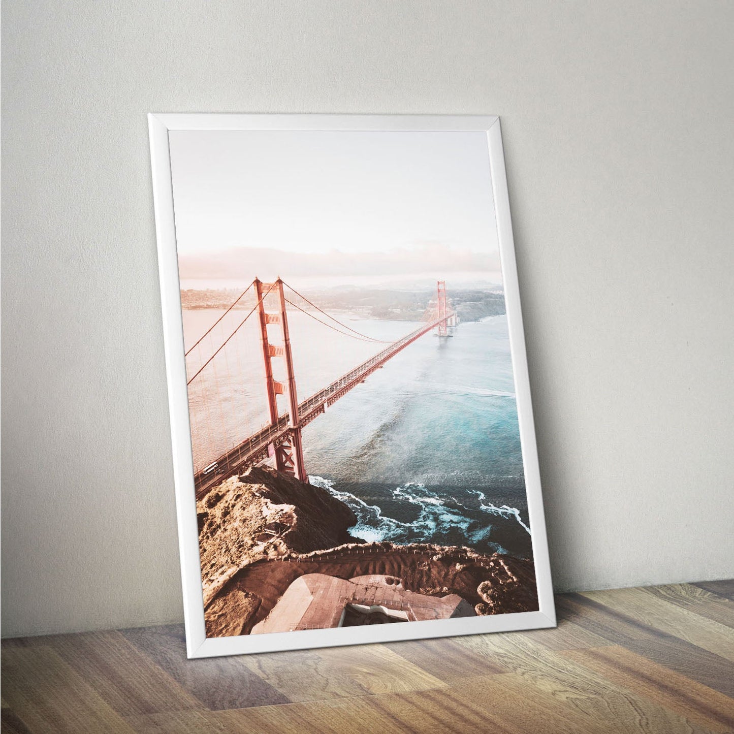 Wes Co Gallery Poster Golden Gate Morning 11 x 17" Home Goods - Nature  Art Print