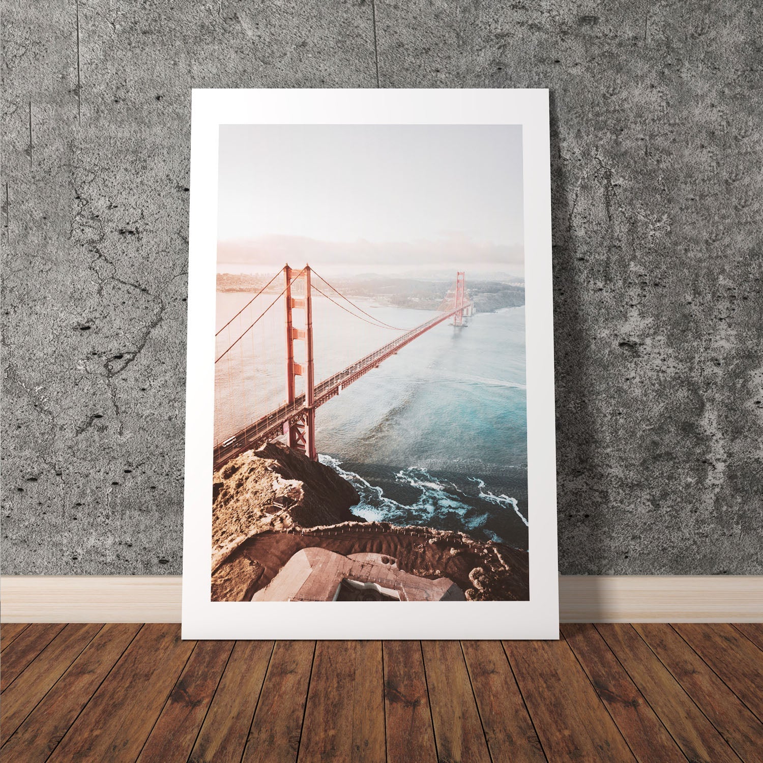 Wes Co Gallery Poster Golden Gate Morning 8 x 10" Home Goods - Nature  Art Print