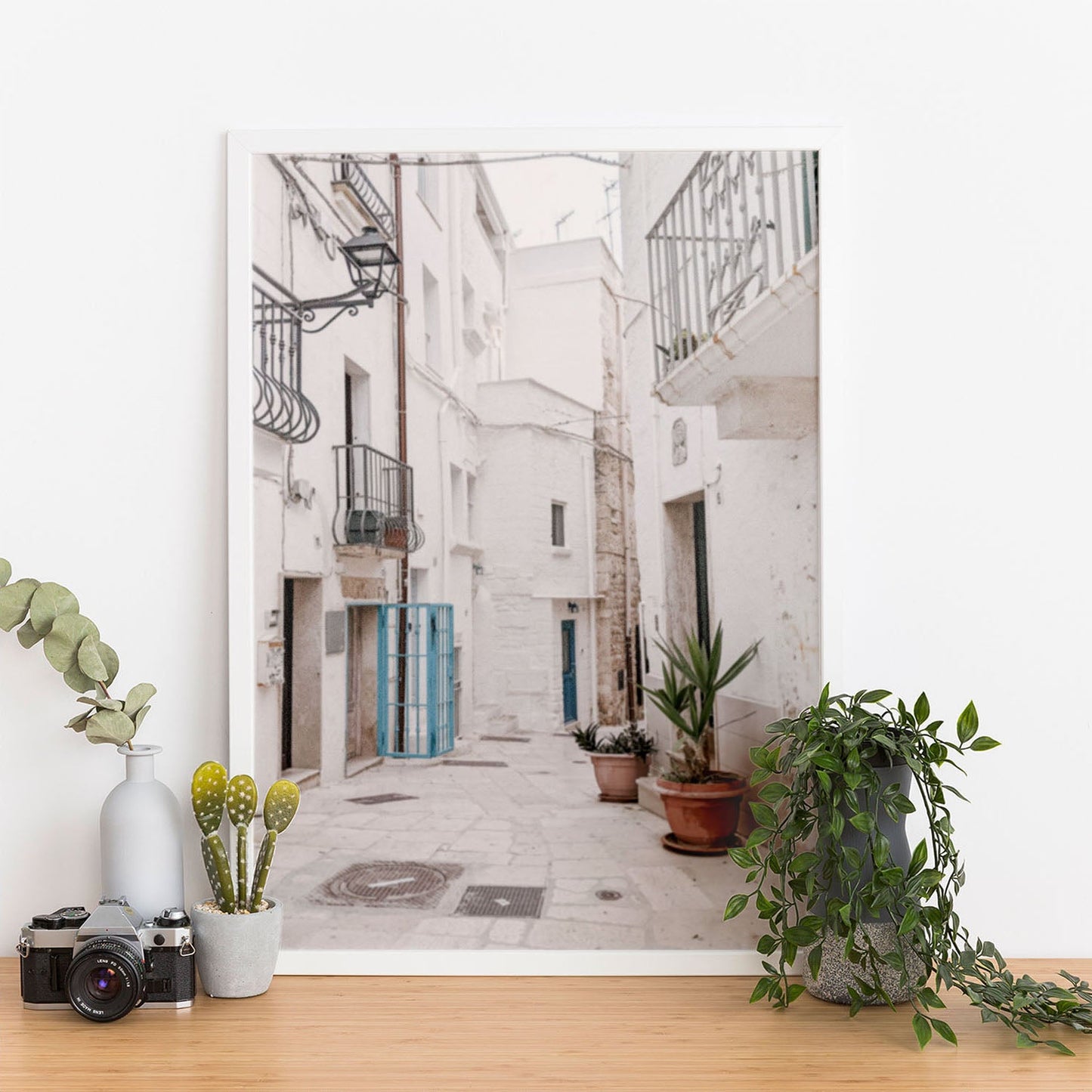 Wes Co Gallery Poster Charming Whitewashed Streets 11 x 17" Home Goods - Nature  Art Print