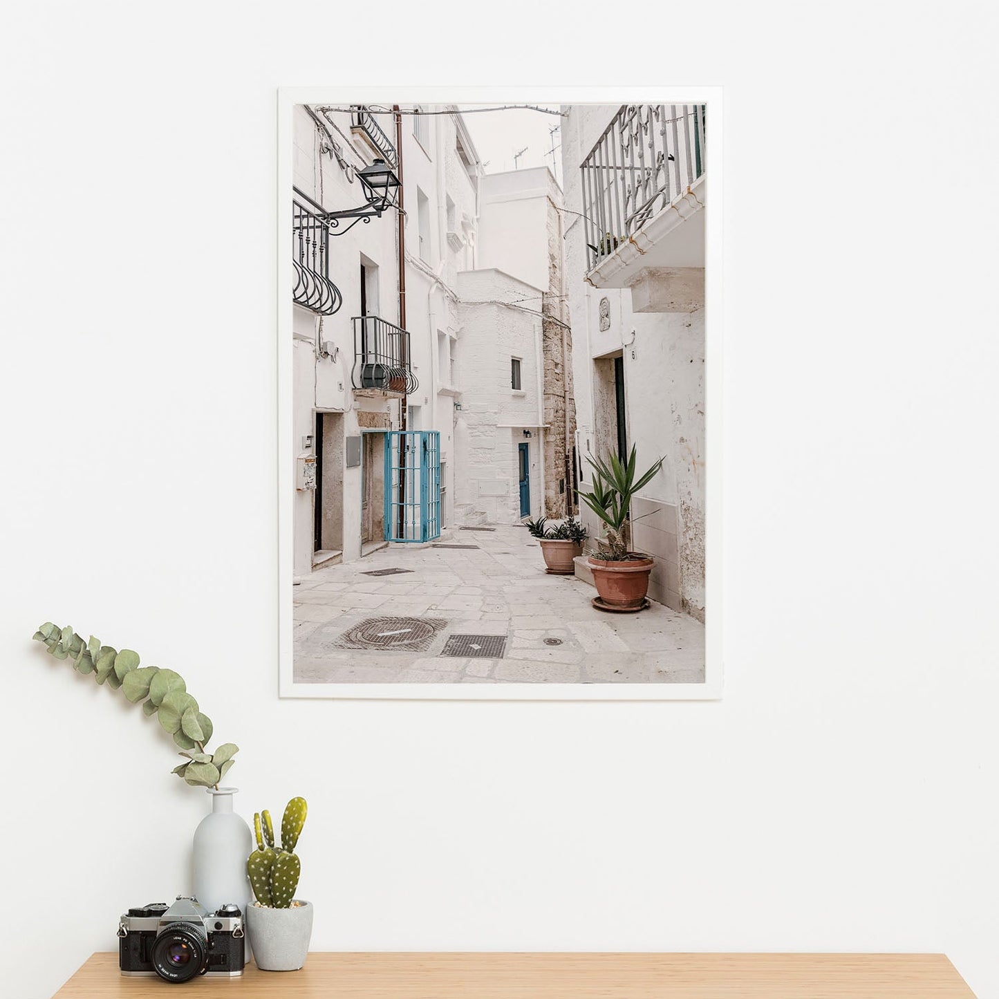 Wes Co Gallery Poster Charming Whitewashed Streets 11 x 17" Home Goods - Nature  Art Print